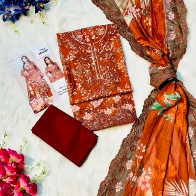 Pakistani Cotton Threepiece at Discount