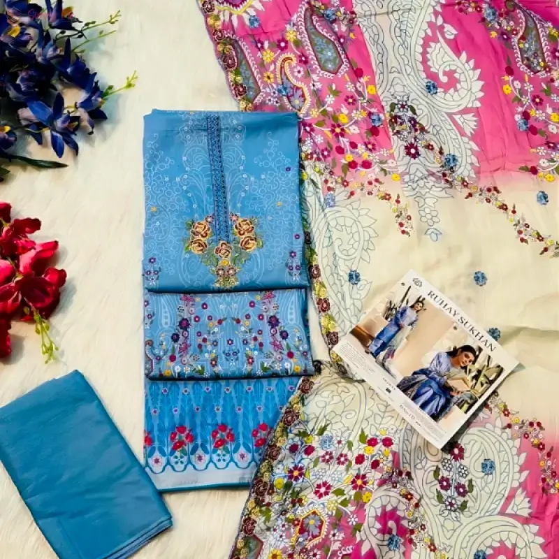 Flat Sale at Ruhay sukan Pakistani Inspired Cotton Threepiece
